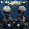imageHigh Powered Binoculars 1535x70 Zoom for Adults Long Range Military Binoculars for Bird Watching Hunting Travel Concerts Astronomy Binoculars with BAK4 Prism amp FMC Lens35x70
